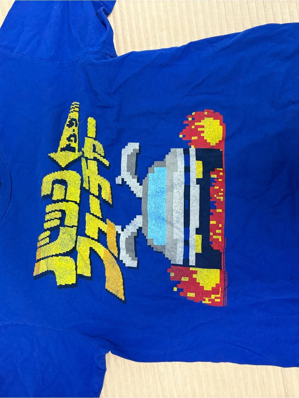 Abercrombie & Fitch Royal Blue Skate Pixel Graphic Tee